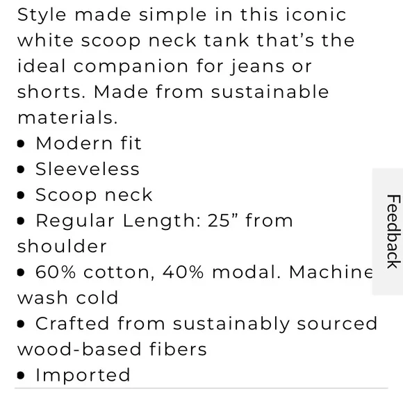 WHBM Metallic Scoop Neck Tank - Picture 3 of 8